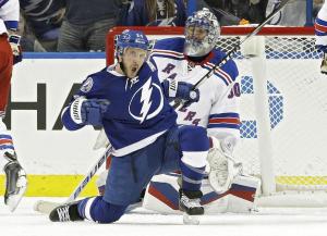 Deja Vu: Former Ranger Ryan Callahan celebrates another goal on Henrik Lundqvist.  AP Photo by Chris O'Meara/Getty Images