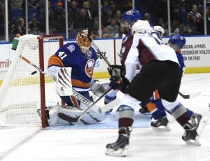 Jaroslav Halak has stopped 39 straight shots posting consecutive shutouts during the Isles' four-game win streak. AP Photo by Kathy Kmonicek/Getty Images