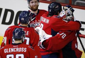 Braden Holtby was the story in Game 3 making 30 saves to shutout the Rangers 1-0.  AP Photo by Alex Brandon/Getty Images