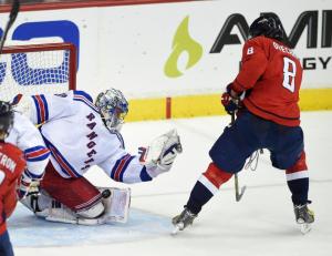 Henrik Lundqvist makes one of 42 saves denying Alex Ovechkin. He's the reason the Rangers prevailed 4-3 forcing Game 7. AP Photo by Nick Wass/Getty Images